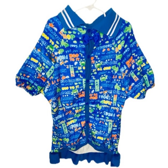 LOVINPET Soft Flannel Dog Dress In Happy Frogs Size XXL - Picture 7 of 11